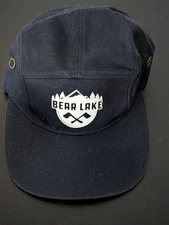 Bear Lake 5-Panel Strapback Hat Dark Navy Blue OSFM Camping Hiking 