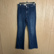 Anthropologie Pilcro Women's Flare Blue Denim Jeans With Pockets Size 28