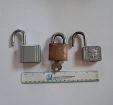Antique Corbin Brass Padlock with Key + Vinta...