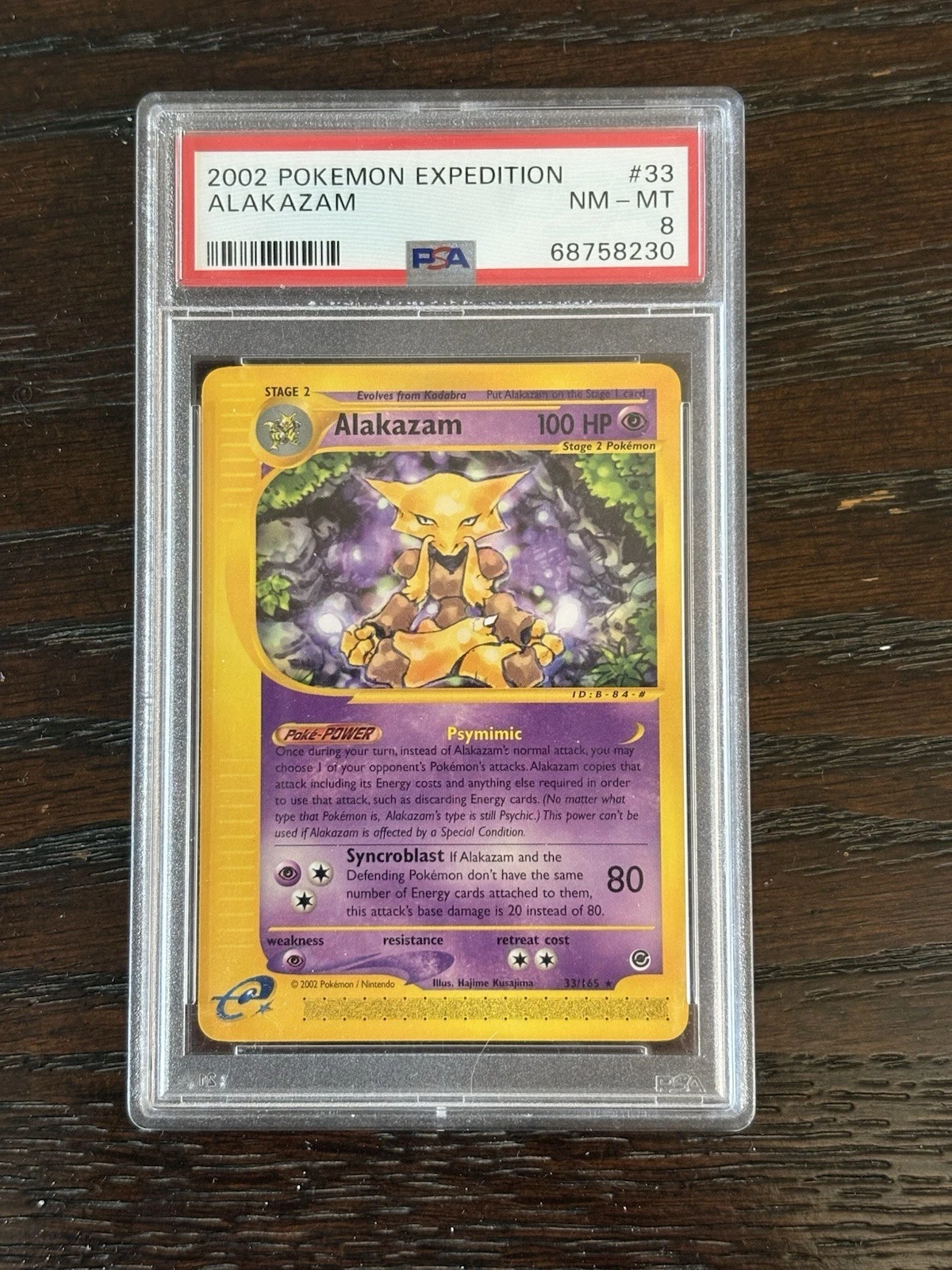 2002 POKEMON EXPEDITION #33 ALAKAZAM PSA 8