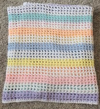 Beautiful Crocheted Baby Blanket Pastels Festive Easter Colors