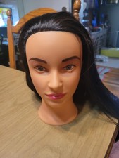 Cosmetology Training Styling Female Mannequin Head 18" Dark Brown Hair Makeup