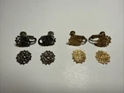 VTG MIRIAM HASKELL Earring Signed Clip 2 Pair Silver And Gold For Beading Crafts