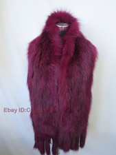 100 Real Fox Fur Scarf / Rose Red Fur Neck Wrap / Women Cape/shawl 170 25cm
