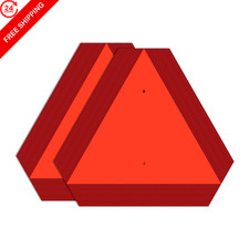 T R Metal Slow Moving Vehicle Sign, Safety Medium Signage, RED - 2 Pack