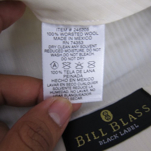 Bill Blass Black Label Mens Dress Pants Size 36x32 Gray Pleated Worsted Wool NWT - Picture 13 of 14