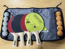 JOOLA Table Tennis Bundle with Carrying Case, 4 Paddles, 10 Balls. Brand New.