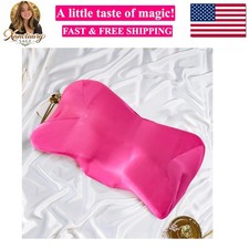 Satin Pillowcase for Cervical Pillow, Hot Pink Silky Cervical Pillow Case Con...