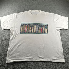 Rare Vtg Reyn Spooner T-Shirt Mens 2XL Surfboard Graphic Hawaiian Made in USA