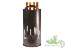 SET ATTREZZATURE PULIZIA CAMINO PANEL 4 PEZZI FERRO BATTUTO 23xH60 CONTENITORE