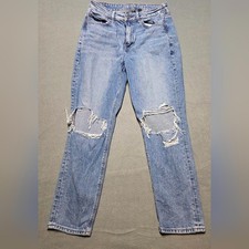 American Eagle Outfitters Ripped Light Blue Jeans 6 Shorts Waist 28 Inseam 27