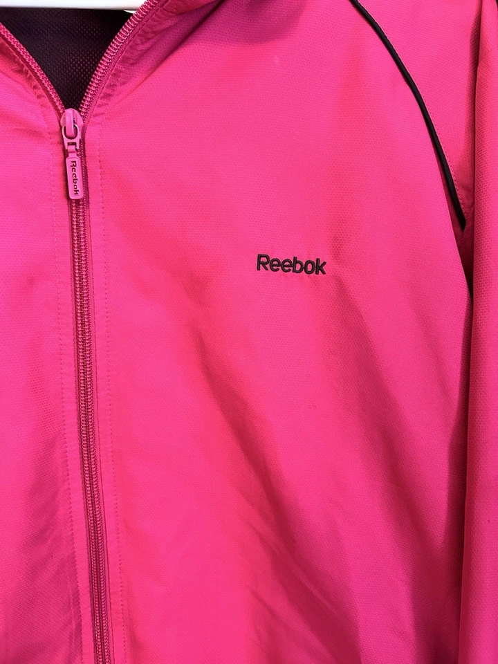 Chaqueta para mujer Reebok rosa ligera cremallera completa talla XL Foto 2 de 4
