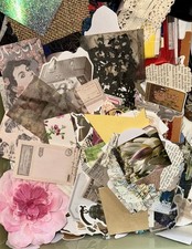 Junk Journal Ephemera, Paper, Stickers, Embellishments , Fabric, Over 166 items