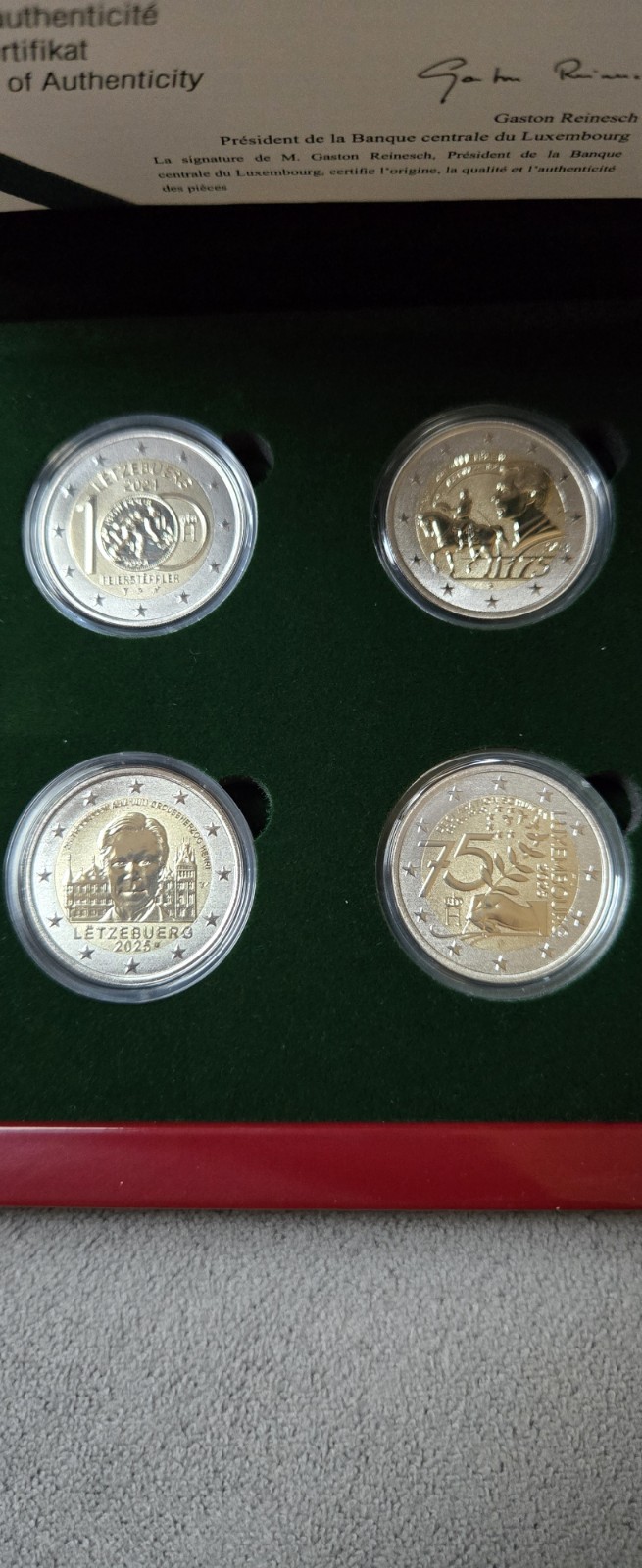 2 euro Coffret 4 pièces Luxembourg POLISSAGE INVERSE REVERSE PROOF 2024 2025