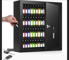 100 Keys Key Lock Box, Anti-Theft Key Cabinet with Key Tags, Wall Mount, New...