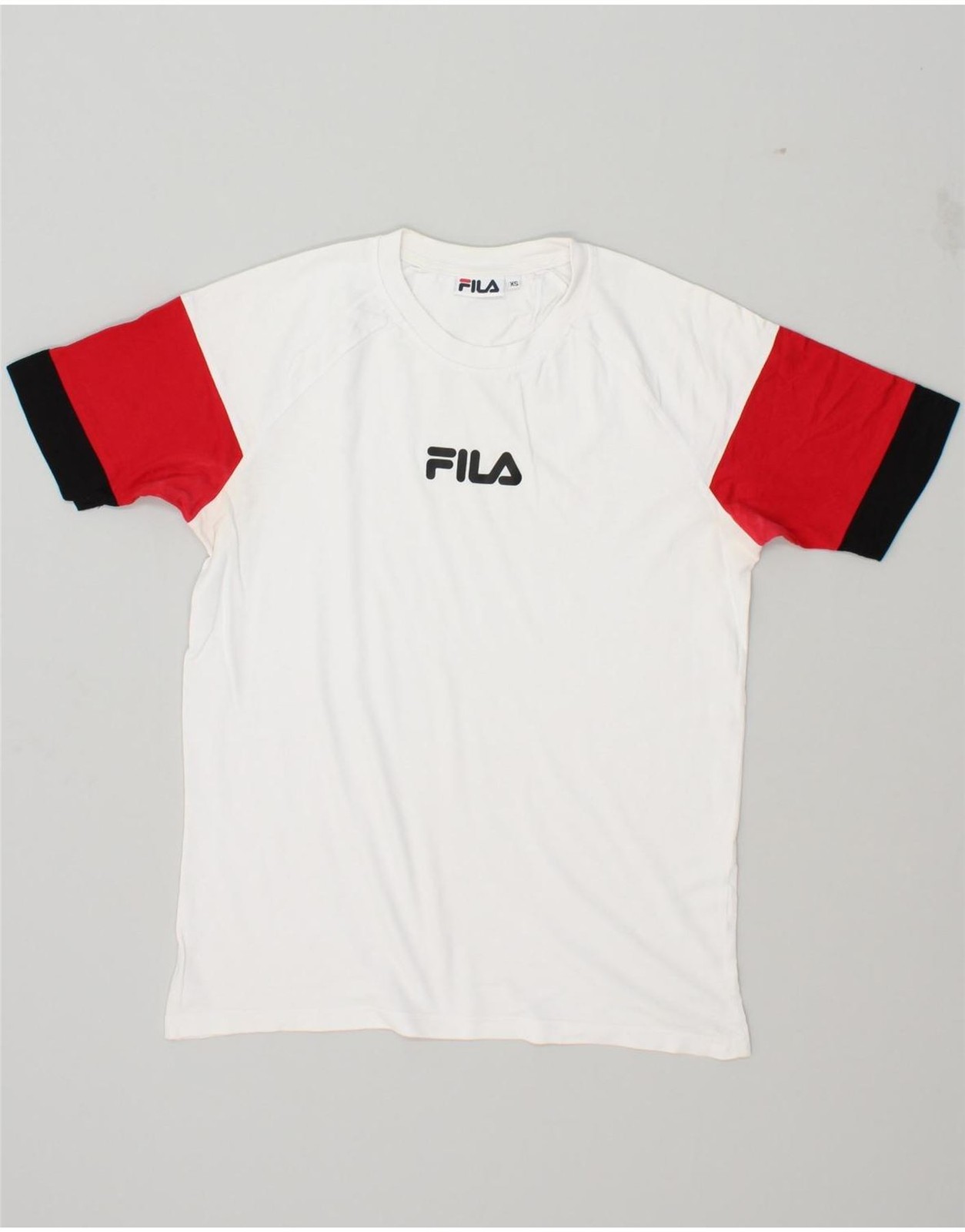 T shirt uomo FILA grafica top XS bianco colorblock BQ18