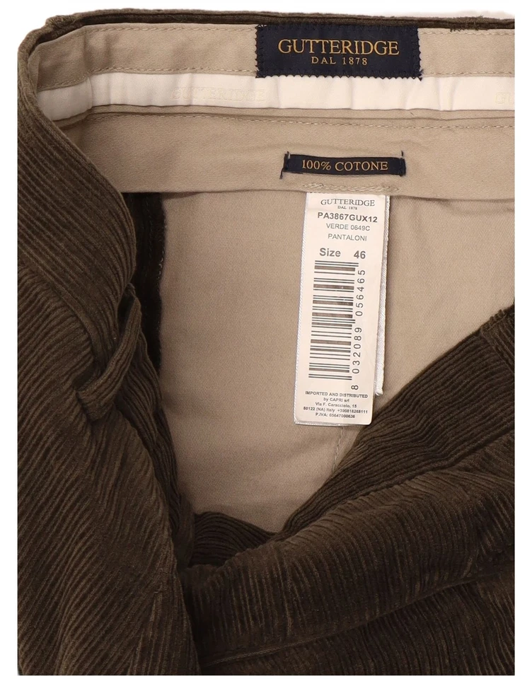 Pantalone uomo GUTTERIDGE velluto a coste conico IT 46 Small W32 L30 marrone cotone BV02 - Immagine 3 di 3