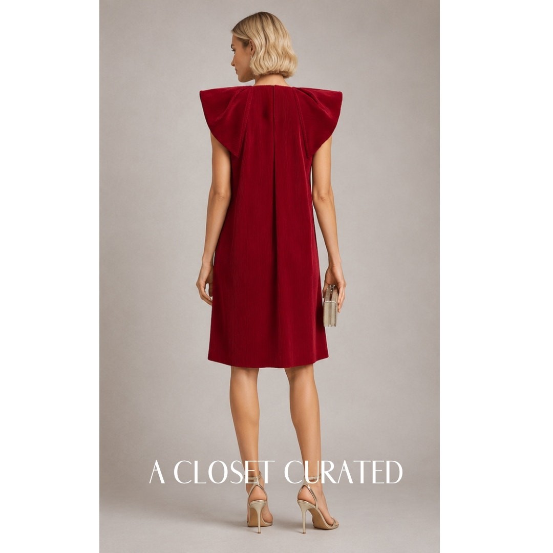 Atelier Delphine Corduroy Midi Dress XS Red NWT View 2