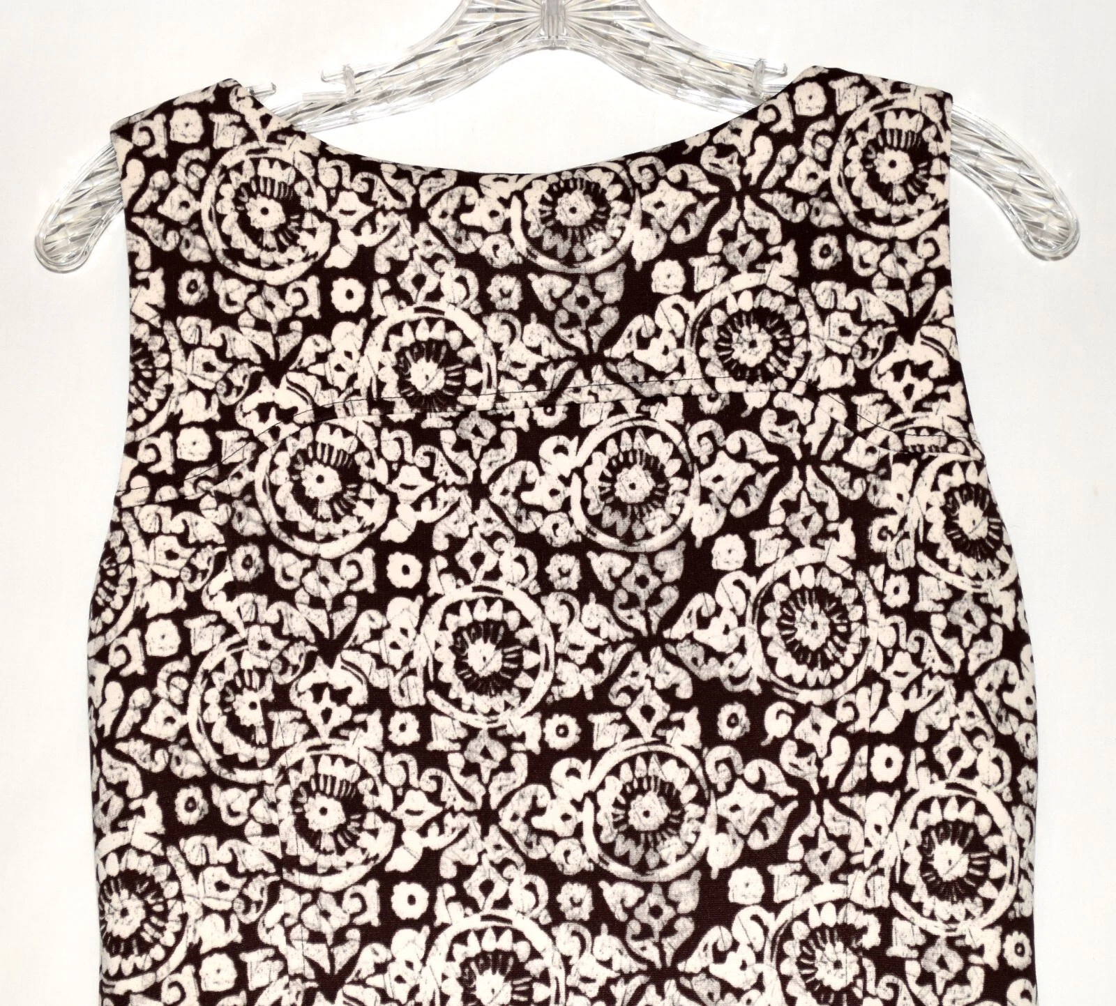 Abito Michael Kors marrone scuro con bianco floreale elasticizzato tubino taglia S