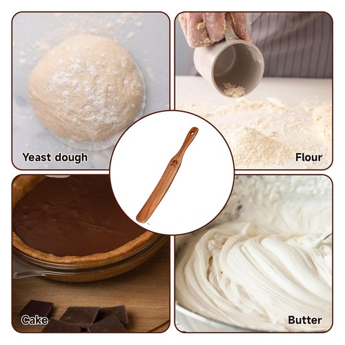 Wooden Skinny Spurtle, 10.9" Bread Mixing Stirring Stick For Sourdough Starter - Picture 8 of 10