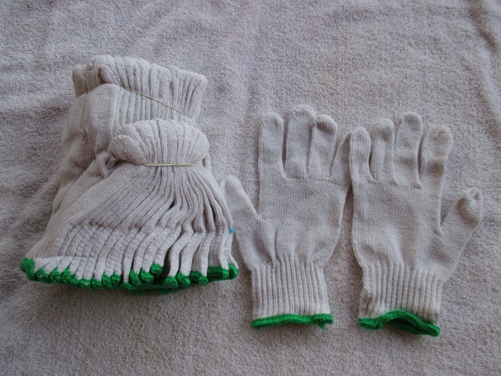 6 PAIR COTTONPOLYESTER KNIT GLOVES LARGE SIZE BBQ GLOVES eBay