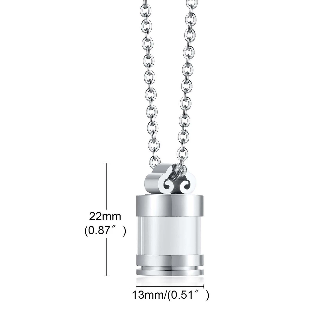 Set of 2 Cremation Urn Pendant Necklace for Women Men Vial Tube