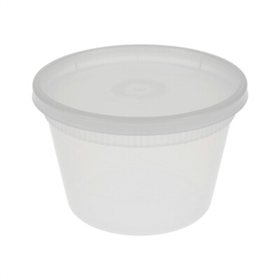 Pactiv 16 oz. Round Microwaveable Deli Container and Lid Combo, 240 Count  