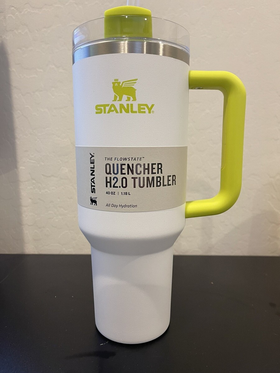 Stanley 40 oz White Neon Electric Yellow Stainless Steel H2.0
