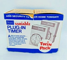 Vintage Sears 34-6640 Variable Plug In Timer Twin Pack (2) New