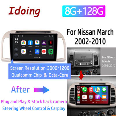 9'' Android 12 for Nissan March Micra headunit radio GPS Carplay 2002-2010