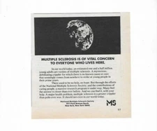 1977 National Multiple Sclerosis Society New York Vintage Print Ad