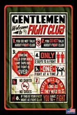 FUNNY MAN CAVE SIGN METAL 8X12 BAR GARAGE BEER DRINKING BAR REDNECK FIGHT CLUB