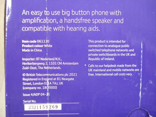 BT Big Button 200 V2 Corded Landline House Phone Elderly Friendly Big Buttons - Zdjęcie 16 z 18