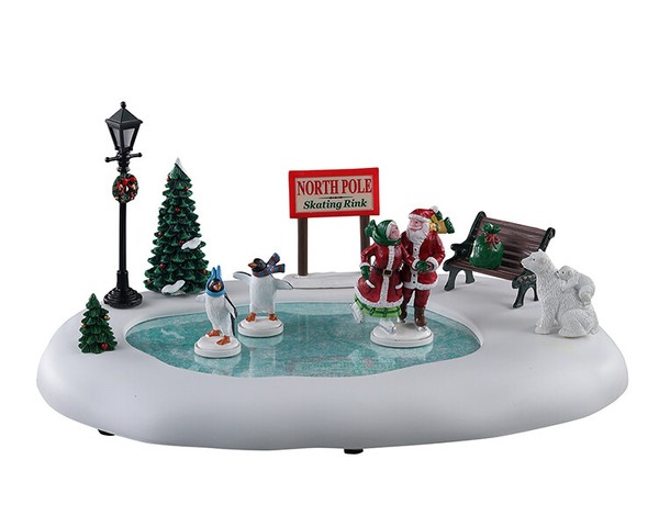 Lemax 14837 - North Pole Skating Rink, (4.5V), Winterdorf, Weihnachtsdorf, Model-image