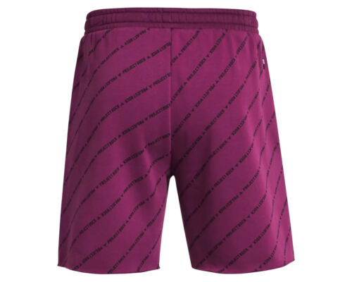 Under Armour Project Rock Shorts Herren XL Lila AOP Icon Grafikdruck - Bild 2 von 5