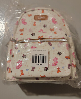 LOUNGEFLY DISNEY CATS MINI BACKPACK CHESHIRE MARIE FIGARO OLIVER BRAND NEW *US*
