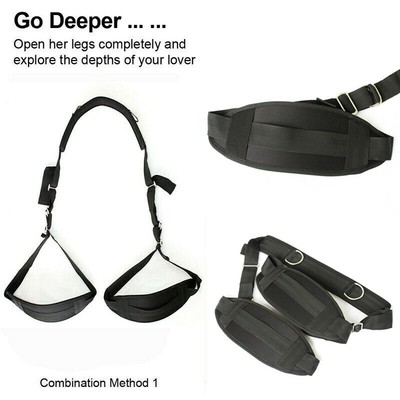 Adjustable Love Aid Leg Straps Neck Collar&Thigh Cuffs Restraints Cosplay Game