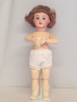Poupée Ancienne Bleuette Unis-France 301 Reproduction 29 Cm, Tête Biscotte Porcelaine, Corps Bois