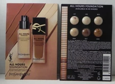 YSL Yves Saint Laurent ALL HOURS FOUNDATION 6-Shade Sample Card lot of 2