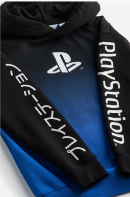 H&M PlayStation Collaboration Design Detail Sweat Hoodie Black