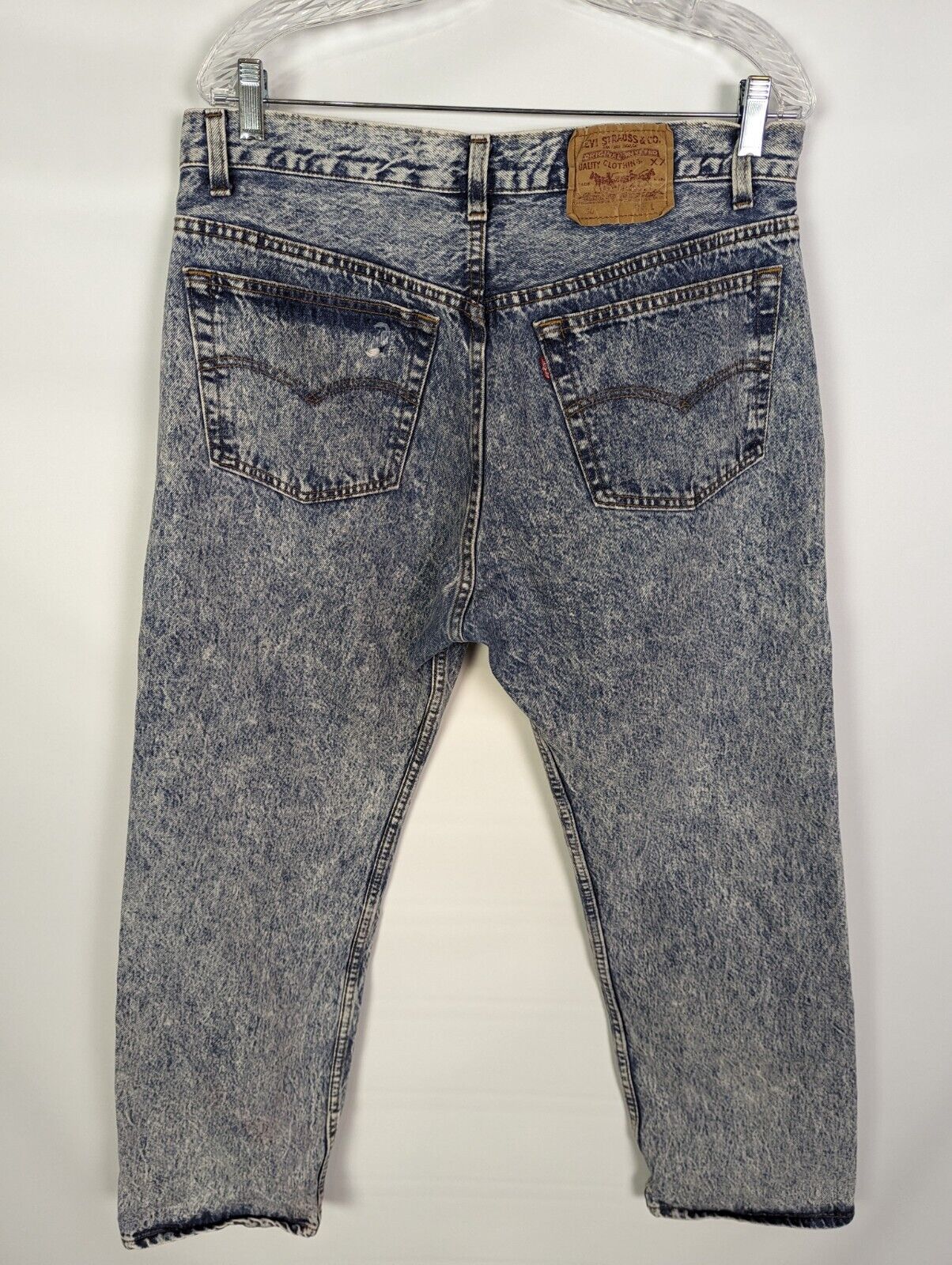 LEVI'S 501 Acid Washed Vtg USA Made Jeans Denim S… - image 3