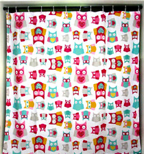 Target Multi Color Owls Fabric Shower Curtain 72" x 72"