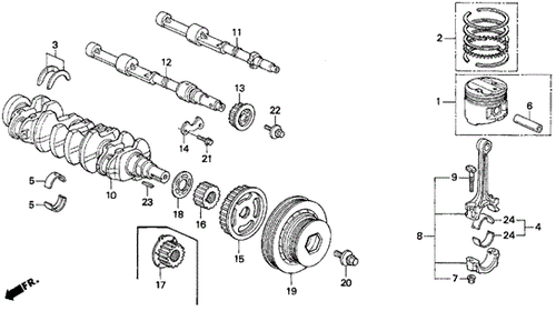 HONDA Genuine Accord Prelude Pulley Crankshaft 13810-P13-003 - Picture 5 of 5