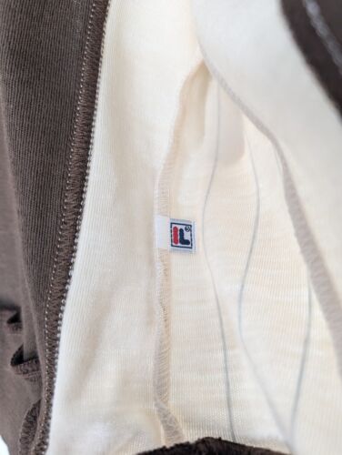 Fila Vintage 90s Brown Light Blue Cream Knit Tennis Track Zip Jacket L Woolblend - Picture 5 of 6