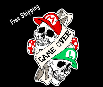 Super Mario and Luigy Skulls Game Bross. - Sticker Decal Truck Car Phone