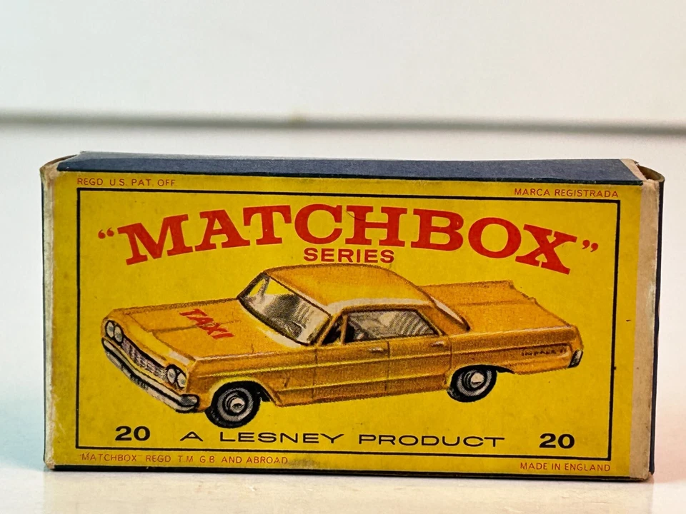 Matchbox No. Chevrolet Taxi Cab 20 con Modelo Nuevo Caja Original, Bonito Foto 3 de 4