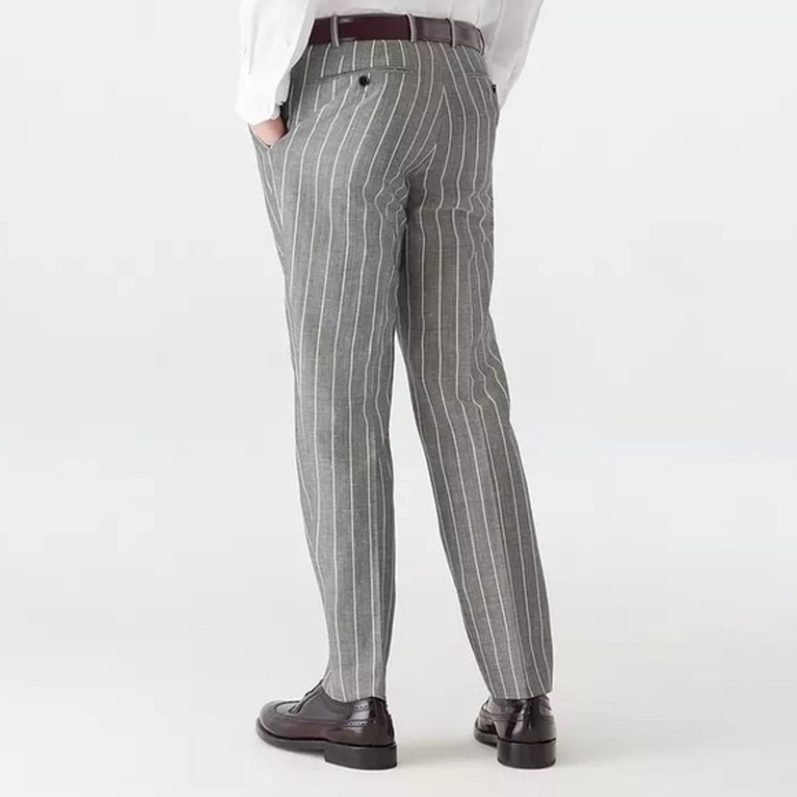 Pantaloni Yves Saint Laurent Kingsbury a righe larghe grigi