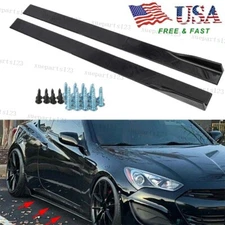 78.7in. Gloss Black Side Skirts Rocker Panel For Hyundai Genesis Coupe Veloster