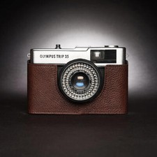 Genuine Real Leather Camera Bag Case Protect Cover For Olympus Trip 35 Trip35