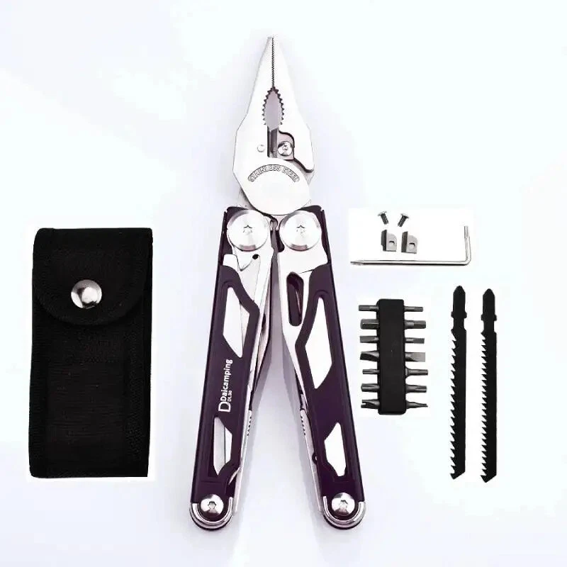 Compact Multi-Tool Knife with Scissors & Pliers for Survival Gear